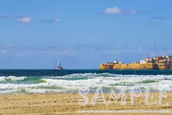 Buy Yacht Sailing  Sea Beach Waves Old City Nature Marine Art Picture Photo Print • 1.67£