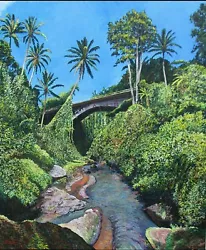 Buy Bali Indonesia Tropical Rain Forest Fine Art Original Signed Painting By T.N.T • 13,387.41£
