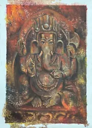 Buy Lord Ganesha/ganpati/ Vinayaka Original Acrylic Palete Knife Painting On Canvas • 232.68£