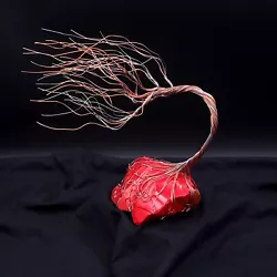 Buy Red Glass Copper & Silver Wire Spirit Tree #2014 *SAVE 10% SEE BELOW Unique Gift • 70.28£