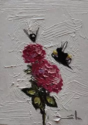 Buy Bumble Bees Oil Painting Vivek Mandalia Impressionism 5x7 Signed Collectible  • 0.99£