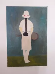 Buy Hand Painted Oil Painting After L.S Lowry Of A Tennis Player Seen From Behind • 189.99£