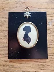 Buy Antique 19th Century Silhouette Portrait Miniature Of A Lady Gilt Highlights • 15£
