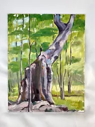 Buy Orig Acrylic On Board Painting By NY Artist Eugene J Thomson 11x14 Woods Shadows • 45.48£