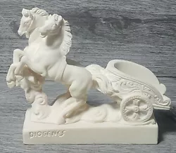 Buy Vintage DIOGENES Greek Roman Chariot With Two Horses, Cream Alabaster Sculpture  • 12.99£