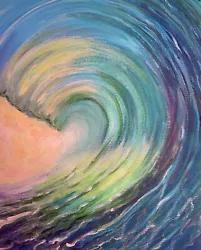 Buy Original Wave Sea Painting 20x25cm Beautiful Sky Blue Waves Sea Seascape Beach • 75£