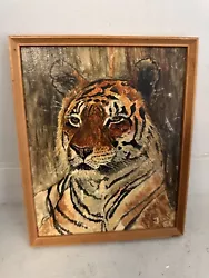Buy 💙80s Lovely Original Oil Painting Of A Tiger By Joan G. Shaw 💚 • 40£