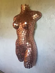 Buy Copper Coin 2p Pence Metal Wall Art Female Front Torso Sculpture Abstract NUDE  • 335£