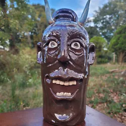 Buy Folk Art Pottery Devil Face Jug By Savannah Craven | 11.5  X 6  • 124£