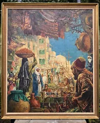Buy Original Signed Oil Painting Marrakesh Market Street Medina Vintage Framed 23x19 • 384.99£