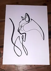 Buy Cat,  Minimalist One Line Black & White Painting (A4) • 5£