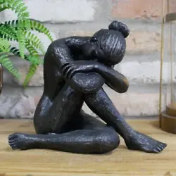 Buy Sitting Woman Scuplture Naked Lady Posed Ornament Artistic Black Resin Decor • 20.99£