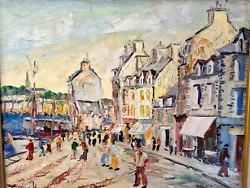 Buy George Hann Original Oil Painting French Village Quayside Signed Framed Art • 325£