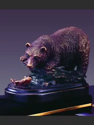 Buy Small Grizzly Bear Fishing Brass Sculpture Art Wildlife Animals Broze Appearance • 26.42£