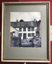 Buy Watercolour Of Cottage In Black & White - Name On Reverse - Sheila R. Mcdonald  • 44.61£