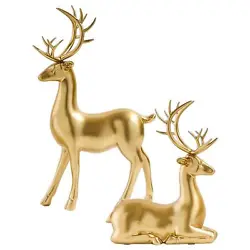 Buy Creative Deer Statue Sitting Standing Resin Sculpture Reindeer Figurines Art Elk • 19.18£