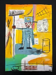 Buy Jean-Michel Basquiat (Handmade) Drawing - Painting On Old Paper Signed & Stamped • 116.22£