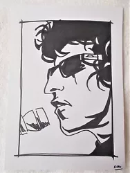 Buy A4 Art Marker Pen Sketch Drawing Bob Dylan Musician Microphone A Poster • 15£