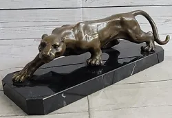 Buy Art Deco Barye Bronze Cheetah Statue Big Cat Leopard Feline Panther Jaguar Sale • 331.51£