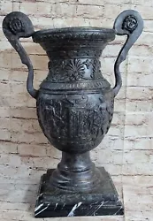 Buy Large Floor Flower Vase Bronze Iron Metal Vintage Rustic Planter Urn Greek Sale • 631.37£