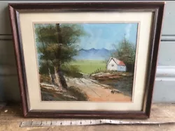 Buy Pretty Little Oil Painting Mountain Landscape With Lonely Hut And Trees • 7£