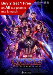 Buy Marvel Avengers Endgame Movie Poster A5 A4 A3 A2 A1 • 1.49£