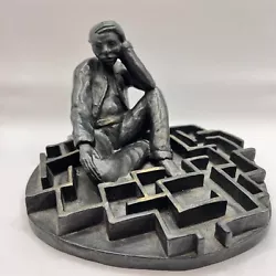 Buy Huge Vintage Authors Figure Man In Labyrinth Maze Statue Home Decor Resin Marked • 166.03£