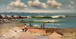 Buy Beach,Ocean,Original Oil Painting By Jason,   60 X 30 Cm • 31.62£