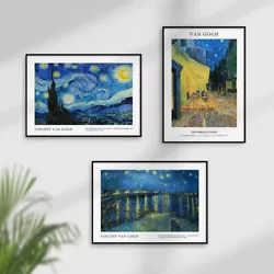 Buy Van Gogh Wall Art Oil Painting Living Room Prints Posters Pictures Starry Night • 3.75£
