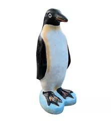 Buy Great Vintage Mid Century Painted Cement Penguin (15-3/4”h) • 124.32£