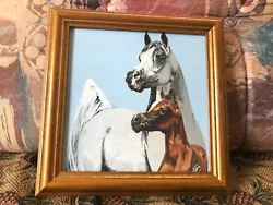 Buy Arab Horses WATERCOLOUR  -  Vintage Frame & SIGNED 10 X 10  • 27.95£