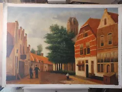 Buy VILLAGE SCENE Original Reproduction Hand Painted On Canvas 24 X36  • 165.37£