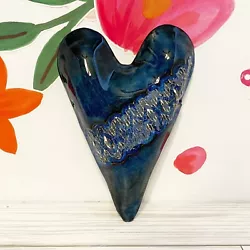 Buy Handmade Folk Art Ceramic HEART Wall Hanger Artist Mindy Meyers  • 12.54£