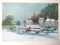 Buy ALFRED SISLEY Vintage 1940's O/S Art Lithograph French La Seine Paris Painting • 40£