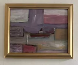 Buy Original Mid Century Modernist Abstract Style Seascape Oil On Board Painting • 0.99£