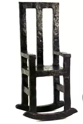 Buy ART SCULPTURE 2010 Manuel Ferreiro  El Humor   Bronze Black Rocking Chair 430USD • 117.83£