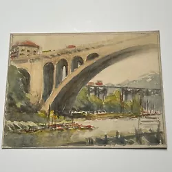 Buy Antique Pasadena California Painting Signed Bridge View Impressionist Mystery • 680.40£