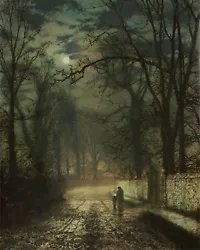 Buy John Atkinson Grimshaw A Moonlit Night Painting  8  X 10  PRINT - READY TO FRAME • 14.19£