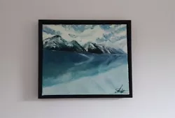 Buy Frozen Lake And Snowy Mountains Painting- Medium Size - Unframed Rolled Canvas • 25£