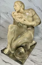 Buy Art Deco Edgardo Simone Italian/American Sculpture  THE HEIR  Mother & Child WWI • 640.39£