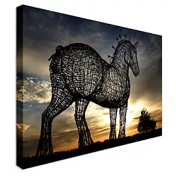 Buy Horse Sculpture Glasgow Canvas Wall Art Picture Print • 51.98£