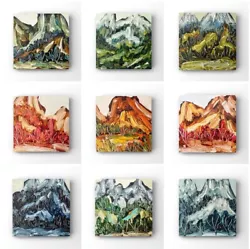Buy Mountain Art Abstract Landscape Oil Painting Canvas Mountains Original Art Set • 3,529.66£