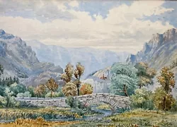 Buy WT Longmire Original Antique Watercolour Painting Borrowdale Bridge Cumberland • 95£