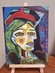 Buy Picasso Repro Canvas Hand Painted Acrylic Paintings - 9x12  Woman With Red Beret • 15.08£