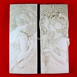 Buy Autumn Leaves And Cherry Blossom - Marble Plaques Mucha • 45£