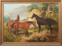 Buy Large 19th Century Three Horses In A Woodland Landscape Henry BARRAUD  • 3,300£