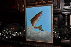 Buy  Old Fish Painting Of  Rainbow Trout By Listed Artist  • 661.50£