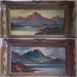 Buy Pair Antique John Henry Boel, Loch Awe, Oil On Canvas, Ornate Frame, Scotland • 200£