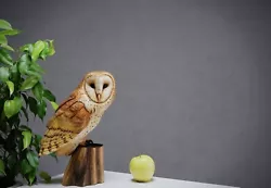 Buy Barn Owl Wooden Gift Owls Wooden Owl Wood Carving Wood Owl Wood Sculpture Owl • 354.37£