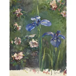 Buy La Farge Wild Roses And Irises Painting Wall Art Canvas Print 18X24 In • 18.99£